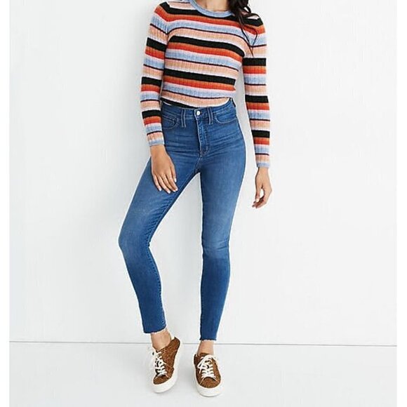 MADEWELL High Rise ROADTRIPPER Denim Size 25 JEANS Skinny DARK Wash STRETCH - Picture 1 of 11